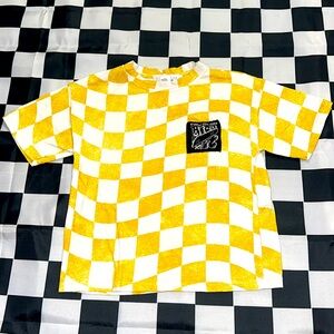 Zara Boys Gold & White Checkerboard Skater Style Tee T-Shirt 6